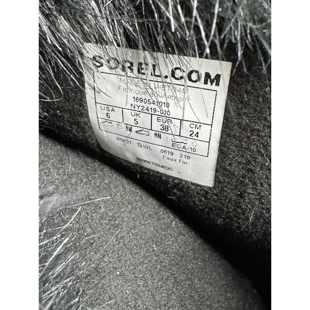 🔥SOREL Tofino🖤 fleece Lined‎ Quilted Fur Trim Winter Waterproof Snow Boots 6